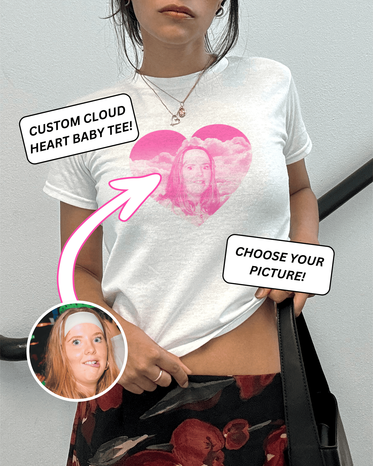 Custom Cloud Heart Baby Tee