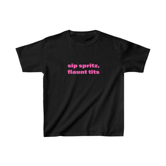 Sip Spritz, Flaunt Tits Baby Tee