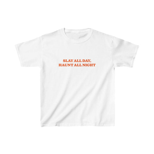 Slay All Day, Haunt All Night Halloween Baby Tee