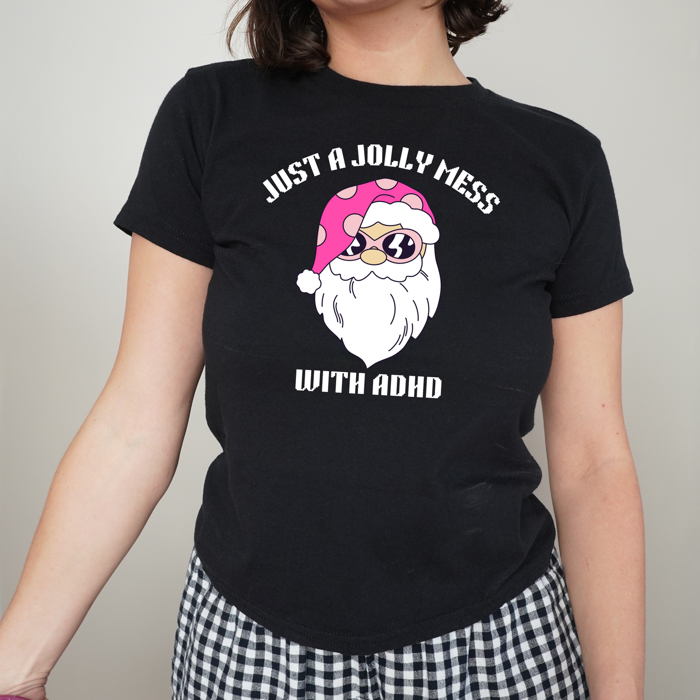 Just a Jolly Mess With ADHD Christmas Baby Tee