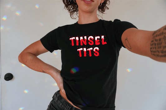 Tinsel Tits Christmas Baby Tee