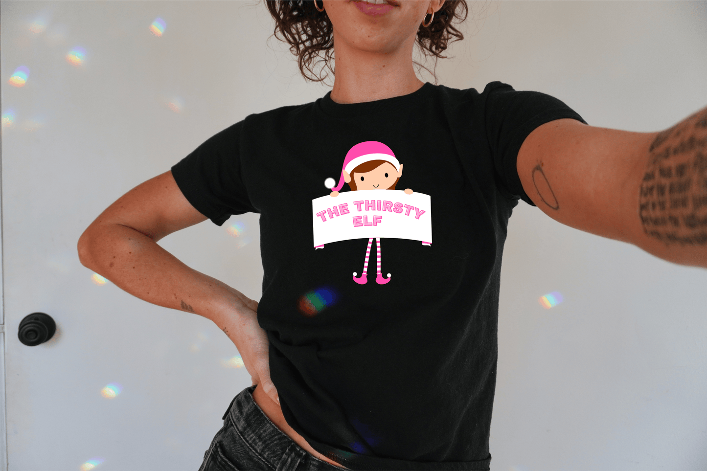 The Thirsty Elf Christmas Baby Tee